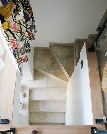 Rénovation Atelier julien d'un escalier en pierre de bourgogne Architecte